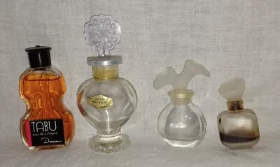 Lot Of 4 Vintage Miniature Glass Perfume Bottles • $9.99