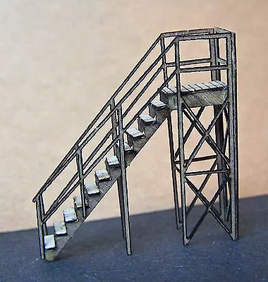 STAIR CASE N Scale Model Railroad Structure Unpainted Wood Laser Kit RSL3509 • $23.90