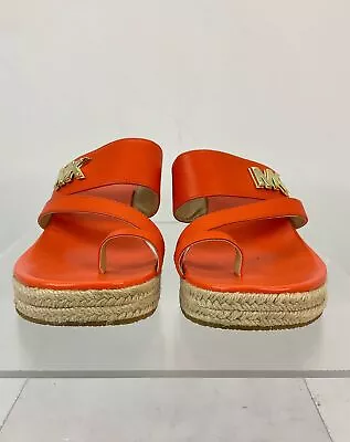 MICHAEL Michael Kors Orange Leather Espadrille Wedge Sandals 10M • $24