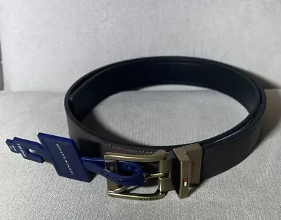 NWT Tommy Hilfiger Belt Mens M 34-36 Reversible Black Brown Synthetic Leather • $19.99