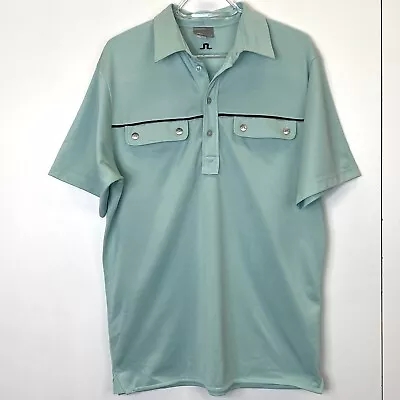 J. Lindeberg Golf Polo Shirt Mens Size Medium Green Short Sleeve Pockets • $19.99