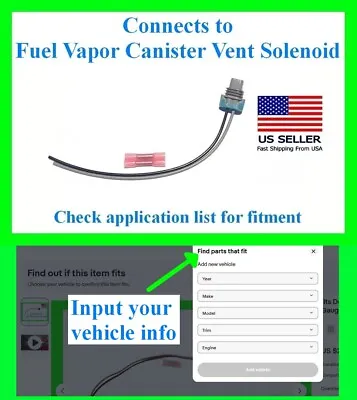 Fits Chevy Etc Fuel Vapor Canister Purge Solenoid Connector Plug Pigtail Harness • $19.99