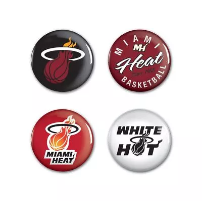 Miami Heat Wincraft NBA Button Pins 4 Pack 1-1/4  Round FREE SHIP! • $11.99