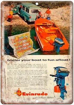 Evinrude Boat Vintage Ad Reproduction Metal Sign L58 • $23.95