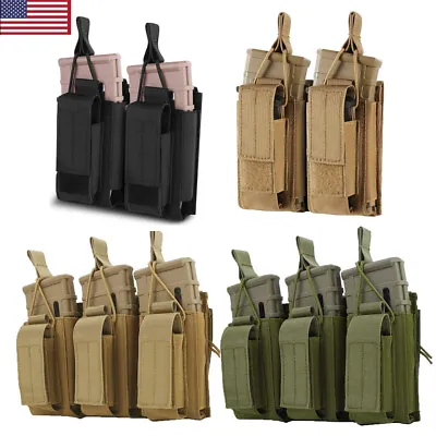 Tactical Molle Magazine Pouch Double/Triple Rifle Pistol Mag Bag Holder Case • $10.99