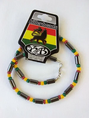 $9.90 • Buy Rasta Hematite  Choker Necklace Tribal Africa Selassie Reggae Jamaica 18  New