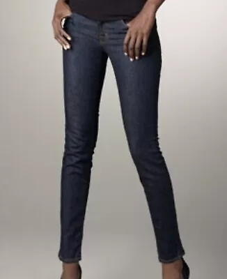 Rare J Brand Size 31 Low Rise Skinny ‘910’ Jean In Pure Dark Denim 10” Leg • $24.99