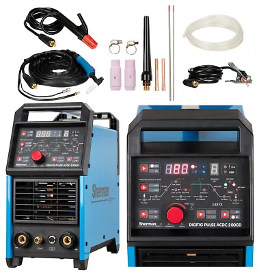 Sherman DIGITIG 200GD 200A AC/DC MMA IGBT Inverter Pulse Welder Aluminium TIG • £669.99