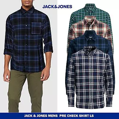 Jack & Jones Mens Casual Checked Shirt Single Pocket Button Cuff • £15.99