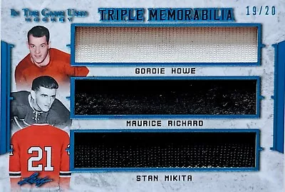 🔥#/20 Howe Richard Mikita 3 Jumbo Triple Relic 20-21 Leaf Itg In The Game Used • $114.99