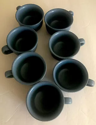 SET OF 7 DANSK MESA Sky Blue Stoneware Coffee Cups/Mugs 8 Ounce Made In KW/Japan • $60