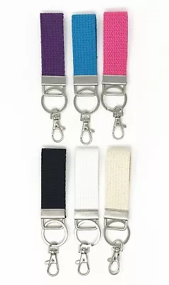 Heavy Cotton Mini Key Fob With Silver Split Ring Swivel Clip Made In U.S. • $4.49