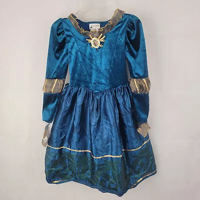 DISNEY PARKS Girls SMALL Dress Velvet Princess Brave MERIDA Costume NEEDS REPAIR • $14.99