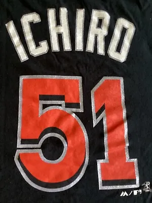 Ichiro Suzuki Miami Marlins MLB Majestic Youth Jersey-Style Graphic T-Shirt Med • $16