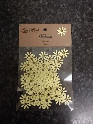 100 Yellow DAISY Flowers Card MAKING#20CRAFT EMBELLISHMENTS Jobalot Weddings • £1.89