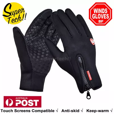 Cycling Waterproof GlovesTouch Screen Gloves  Outdoor Jogging Skiing Running AU • $11.45