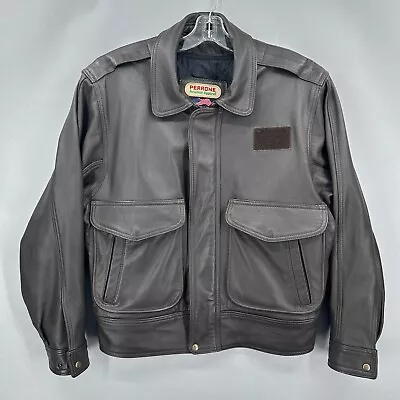 Perrone Jacket Mens L Leather Brown A2 G1 Flight Aviation USA Thinsulate Lined • $149.99