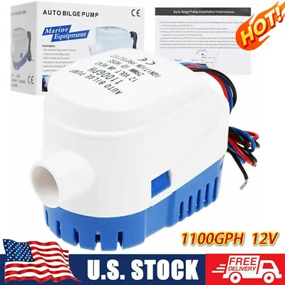 12V- 1100GPH Automatic Bilge Pump Auto Boat Submersible Pump Marine Float Switch • $20.49