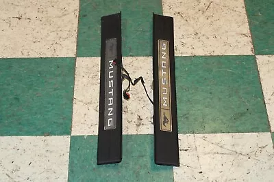 15-21 MUSTANG Black Lighted Driver Passenger OEM Door Sill Panel Trim Pair 2x OE • $58.99