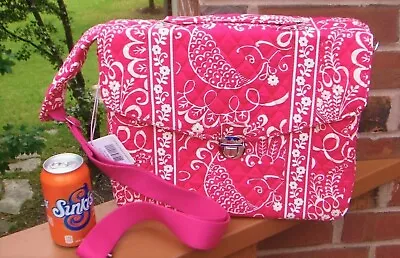 NWT VERA BRADLEY Crossbody Attache-Briefcase Bag In Twirly Birds Pink  NEW • $72.99