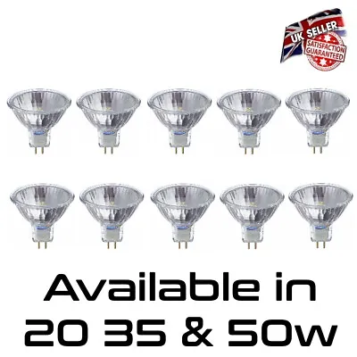 £13.95 • Buy Halogen Light Bulbs 20W 35W 50W 12V Low Voltage GU5.3 50MM MR16 Dichroic 10 Pack