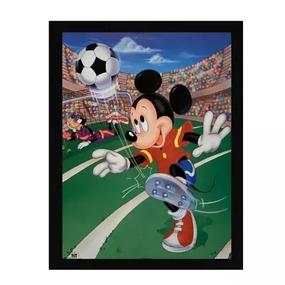 Disney Mickey Mouse Soccer Minnie Mouse Art Framed Textured Picture Print • $54.99