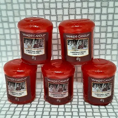 Yankee Candle Christmas Magic X5 Votive Samplers Festive Red Scented  • £9.99