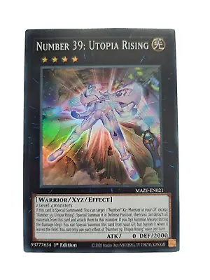 Number 39: Utopia Rising - MAZE-EN021 - Super Rare - 1st Edition - YuGiOh • £1.29