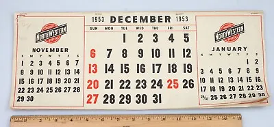 $12.99 • Buy Vintage Chicago And North Western Railway Railroad Tear Off Calendar 1954