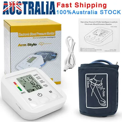 Digital Blood Pressure Monitor Automatic LCD Heart Meter Upper Arm BP Machine AU • $22.59
