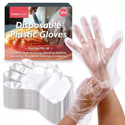 300-3000pk Disposable Plastic Gloves PE Polythene Clear Catering Food Safe Prep • £14.99