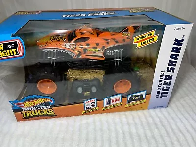 Hot Wheels Monster Trucks Radio Control Tiger Shark USB Charge / 2AA NEW In Box  • $25.99