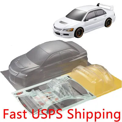 1/10 Mitsubishi Lancer EVO 9 195mm RC Drift Car Transparent Clear Body Shell • $44.99