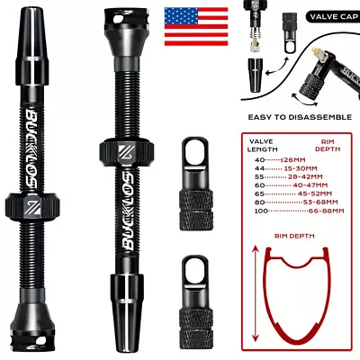 Mountain Road Bike Tubeless Presta Valve Stem 40/44/55/60/65/80/100mm Removable • $12.89