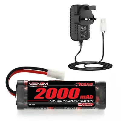 Venom 7.2v 2000mAh RC Car Battery NiMH And Charger For FTX HSP HPI - Tamiya Plug • £23.99