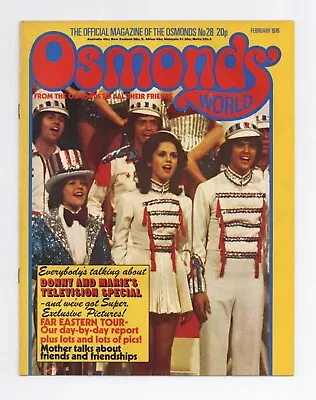 The Osmonds World Magazine February 1976 No. 28 Donny Osmond Brothers Marie Etc • £8.99