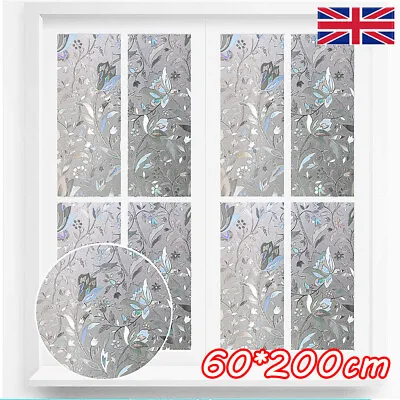 £4.59 • Buy Frosted Privacy Window Film Self Adhesive Etched Glass Static Cling Cover Vinyl