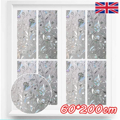 £4.59 • Buy Frosted Privacy Window Film Self Adhesive Etched Glass Static Cling Cover Vinyl