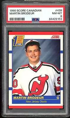 Martin Brodeur Rookie Card 1990-91 Score Canadian #439 PSA 8 • $20