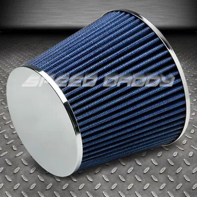 3  Cold/short Ram Blue Air Intake Round Mesh Cotton Gauze Rubber Filter+clamp • $10.37