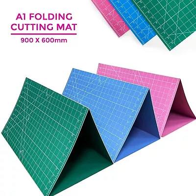 Folding A1 Cutting Mat Size Non Slip Self Healing Grid Craft Design 900 X 600mm • £11.85
