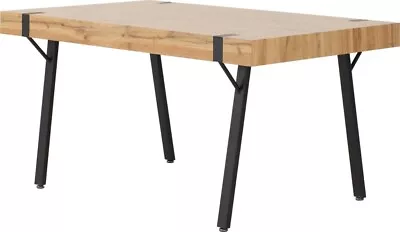 Treviso Light Oak Effect And Black Dining Table • £207.89