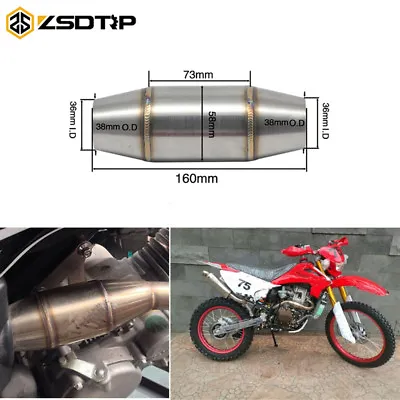 Motorcycle Exhaust Pipe 36MM Muffler Catalyst Expansion Chamber For CRF RMZ DRZ • $25.48