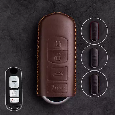 Genuine Leather Car Key Fob Case Cover For Mazda MX5 CX-3 CX-4 CX-5 Axela Atenza • $28.50