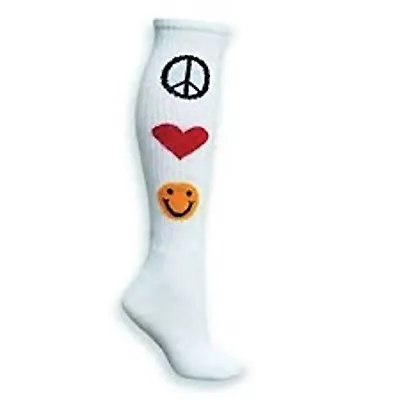 Girls ~*PEACE LOVE HAPPINESS*~ Soccer Volleyball Softball Sports SOCKS NWT! • $5.90