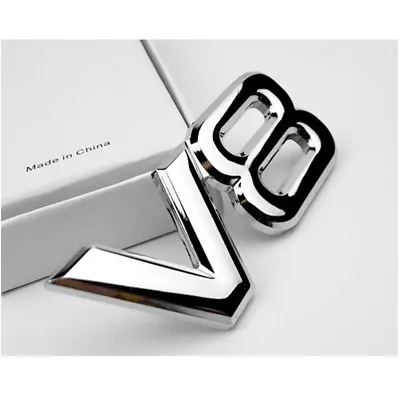 $3.60 • Buy CHROME V8 EMBLEM V8 Engine Sticker Rear Badge