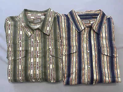 LOT OF 2 NEW NWT C.E. SCHMIDT MENS LONG SLEEVE WESTERN SHIRTS Sz 2XL SOUTHWEST • $19.99