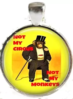 MONKEY FUNNY QUOTE Charm Pendant 18  Sterling 925 Silver Necklace Gold Gift  • $13.99