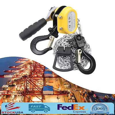 Mini G80 1/2Ton Lever Chain Hoist Ratchet Type Come Along Puller Highly Portable • $52.36