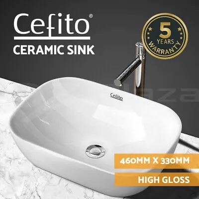 Cefito Bathroom Basin Ceramic Basins Vanity Sink Above Counter White Hand Wash • $60.95